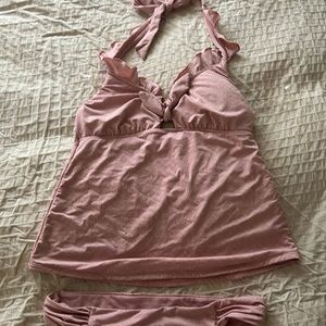 Lucky Brand All the Frills Mauve Tankini